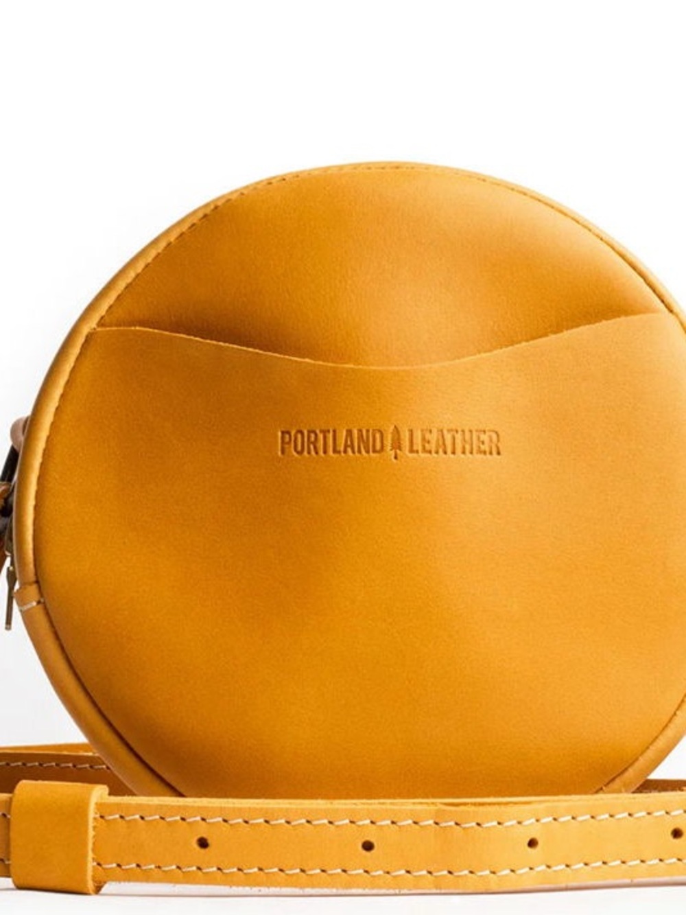 Portland Leather EUC Sunflower Round Crossbody - Picture 3 of 12